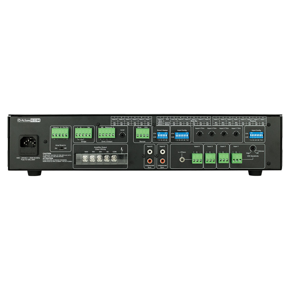 AtlasIED AA120G - 6-Input 120-Way Multi-Load Mixer Amplifier