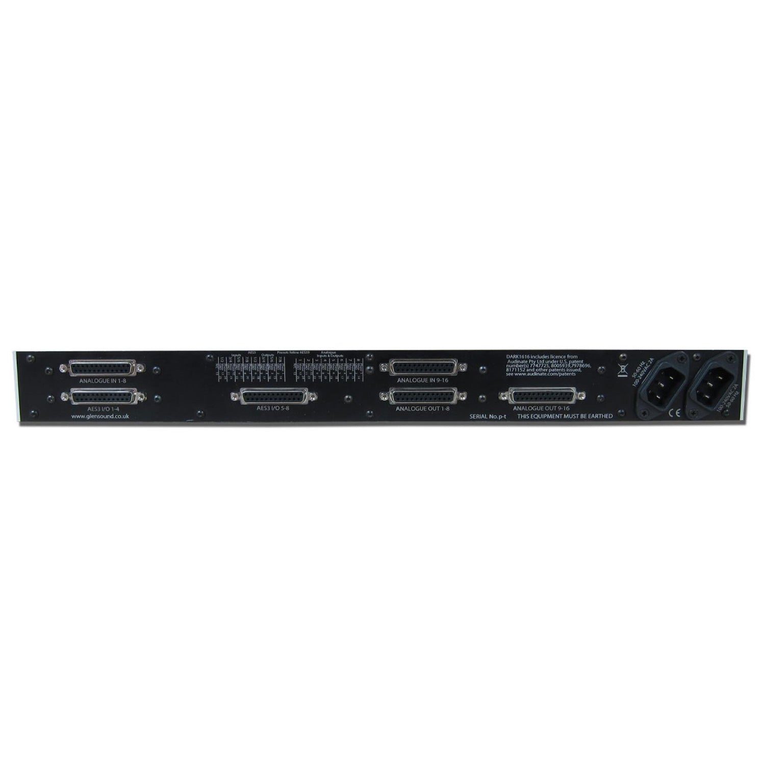 Glensound DARK1616/R - RAVENNA Audio Network 16 Input / 16 Output AES / Analog Break Out Box