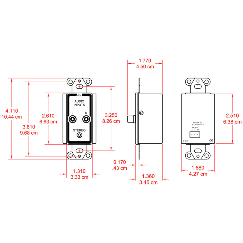 RDL D-CIJ3 Consumer Input Jacks _ Mono - Custom Engraving Option