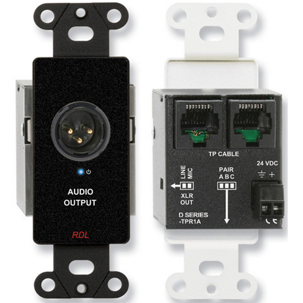 RDL DB-TPR1A Decora Mount Active Format-A Receiver - XLR Output (Black)