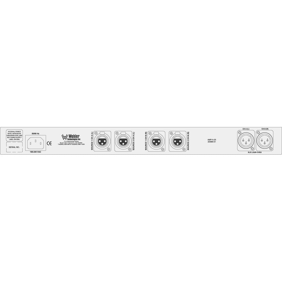 Wohler AMP1A-PLUS 2-ch analog audio monitor - 4 analog inputs on XLR