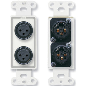 RDL D-XLR2F Dual XLR 3-pin Female Jacks on D Plate - Terminal Block - Custom Engraving Option