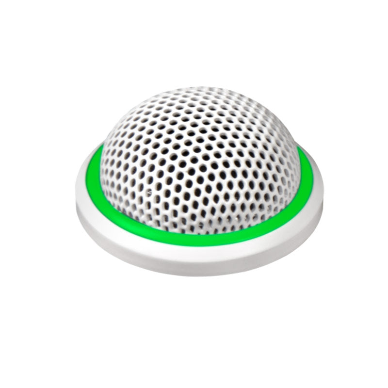 Shure MX395W/C-LED White Cardioid Miniature Boundary Microphone, Bi-Color LED Status Indicator