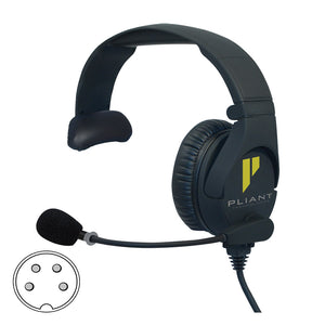 Pliant Technologies PHS-SB110E-4M - SmartBoom Pro Single-Ear Intercom Headset with Electret Mic (XLR4M)