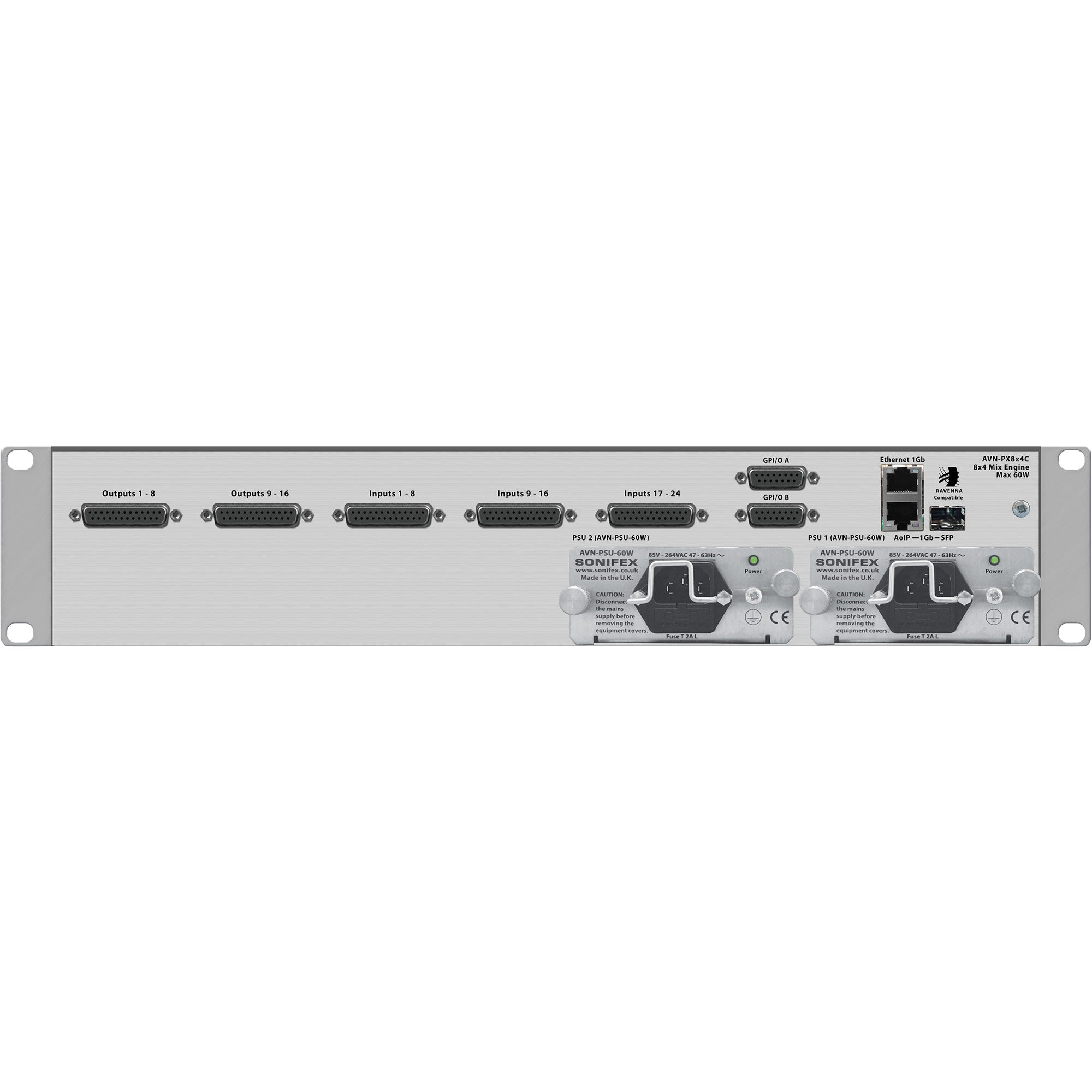 Sonifex AVN-PX8X4C 8 x 4 Channel Mix Engine, 24 Inputs, 16 Outputs, AES67