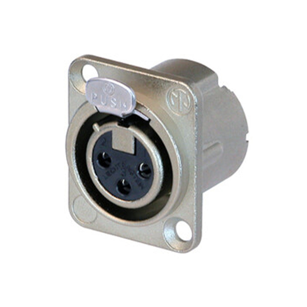 Neutrik NC3FD-LX 3-Pin Female XLR Receptacle - Nickel/Silver