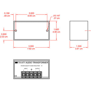 RDL TX-AT1 Audio Isolation Transformer - 600 Ohm 1:1