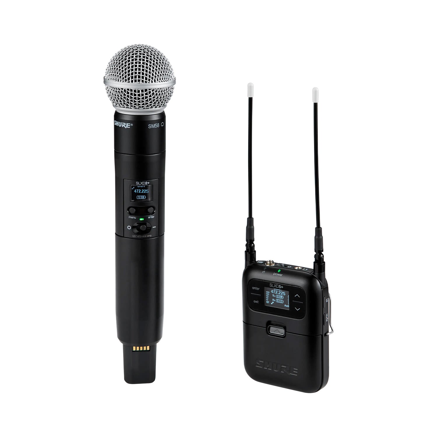 Shure SLXD25+/58 - Handheld Camera Wireless System with SM58 (G57 Band/470-616 MHz)