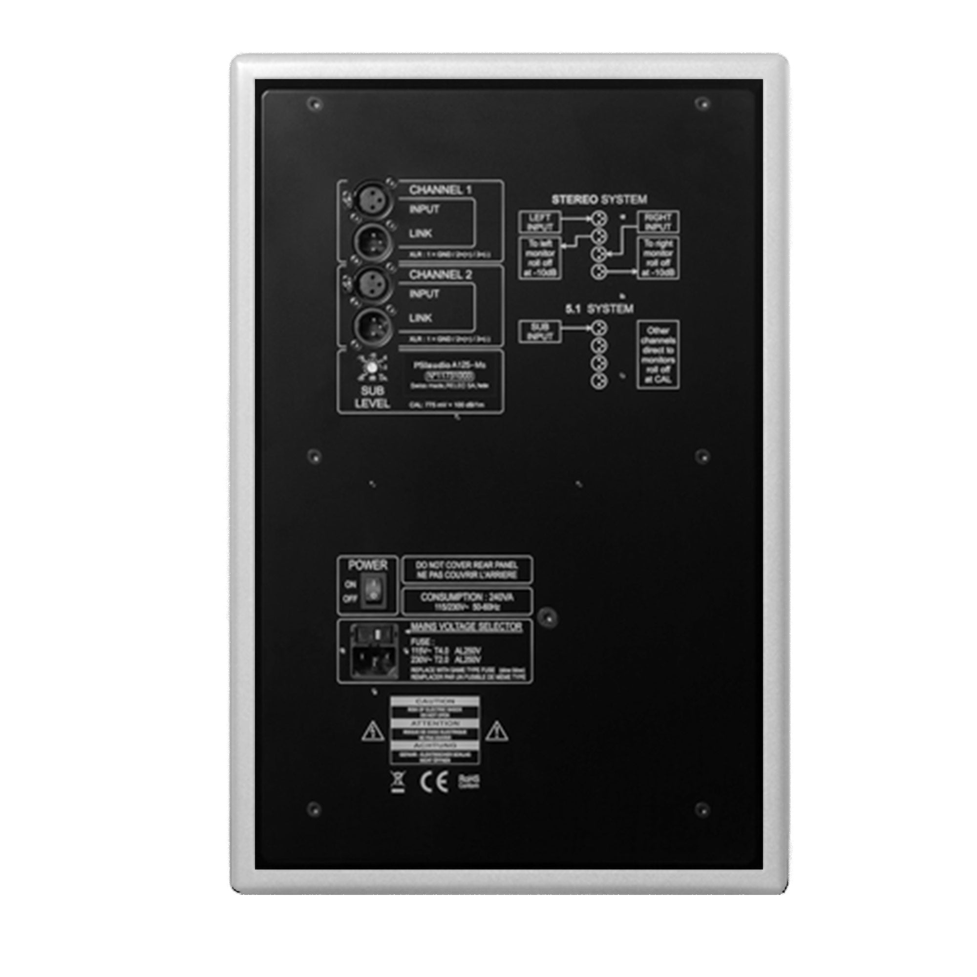 PSI Audio SUB A125-M - Compact Studio Subwoofer (White)