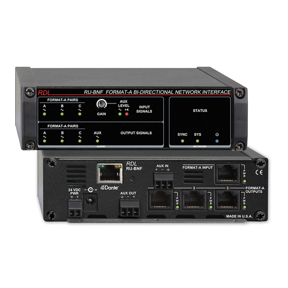 RDL RU-BNF Format-A Bi-Directional Dante Network Interface