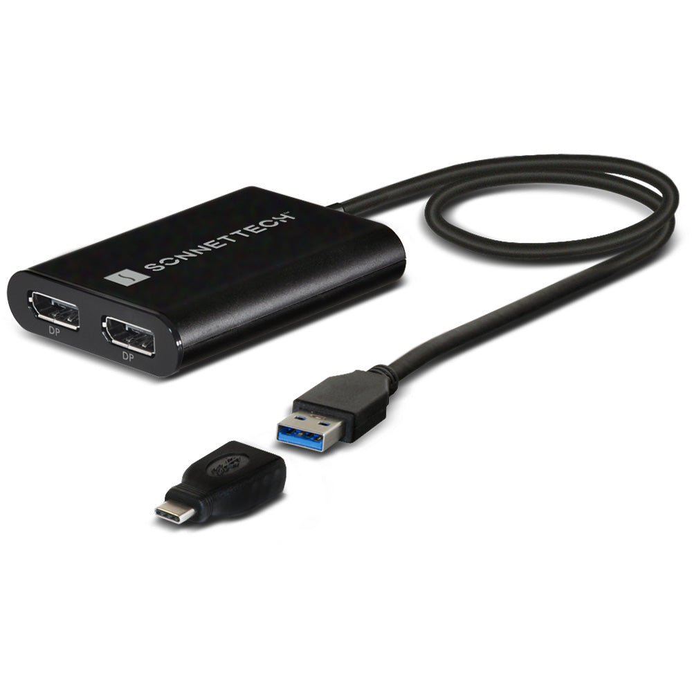 Sonnet USB3-DDP4K - DisplayLink Dual DisplayPort Adapter for M1 and M2 Macs