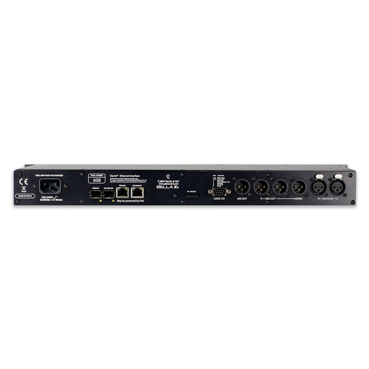 Glensound Bella 16 - Dante / AES67 Confidence Monitor with Mixer and Level Control