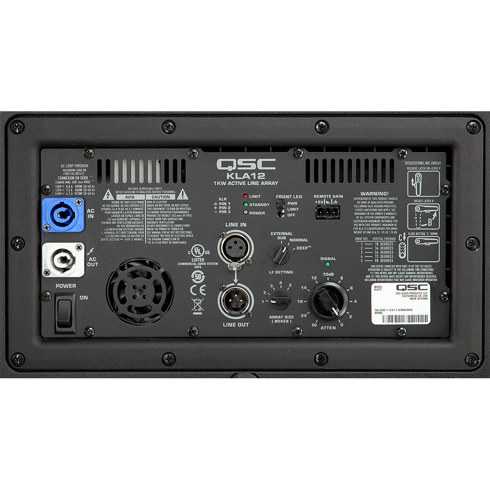 QSC KLA12 - 2-Way Active Line Array Speaker System (Black)