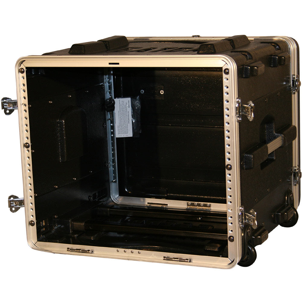 Gator GRR-8L Rolling 8-Space Deluxe  Rack with Front and Rear Rack Rail and Locking Covers