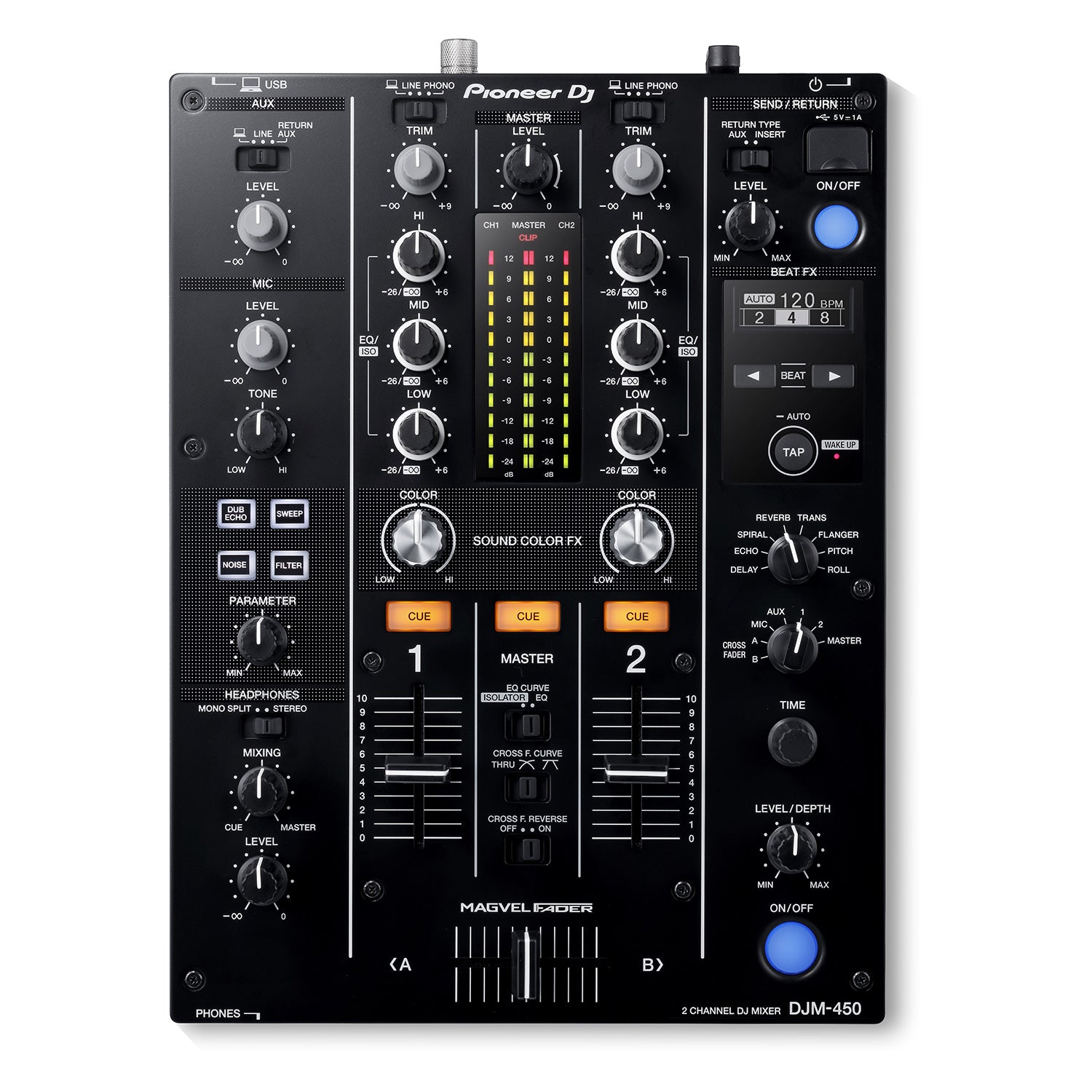 Pioneer DJM-450 - 2-Channel DJ Mixer with Beat Effects