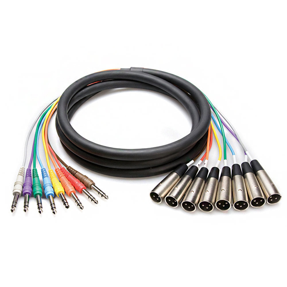 Hosa STX-802M Male XLR to TRS Balanced 1/4" 2M (6.6 feet) Snake