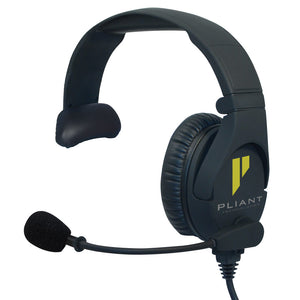 Pliant Technologies PHS-SB110E-DMG SmartBoom Pro Single-Ear Intercom Headset with Electret Mic (Dual 3.5mm for MicroCom)