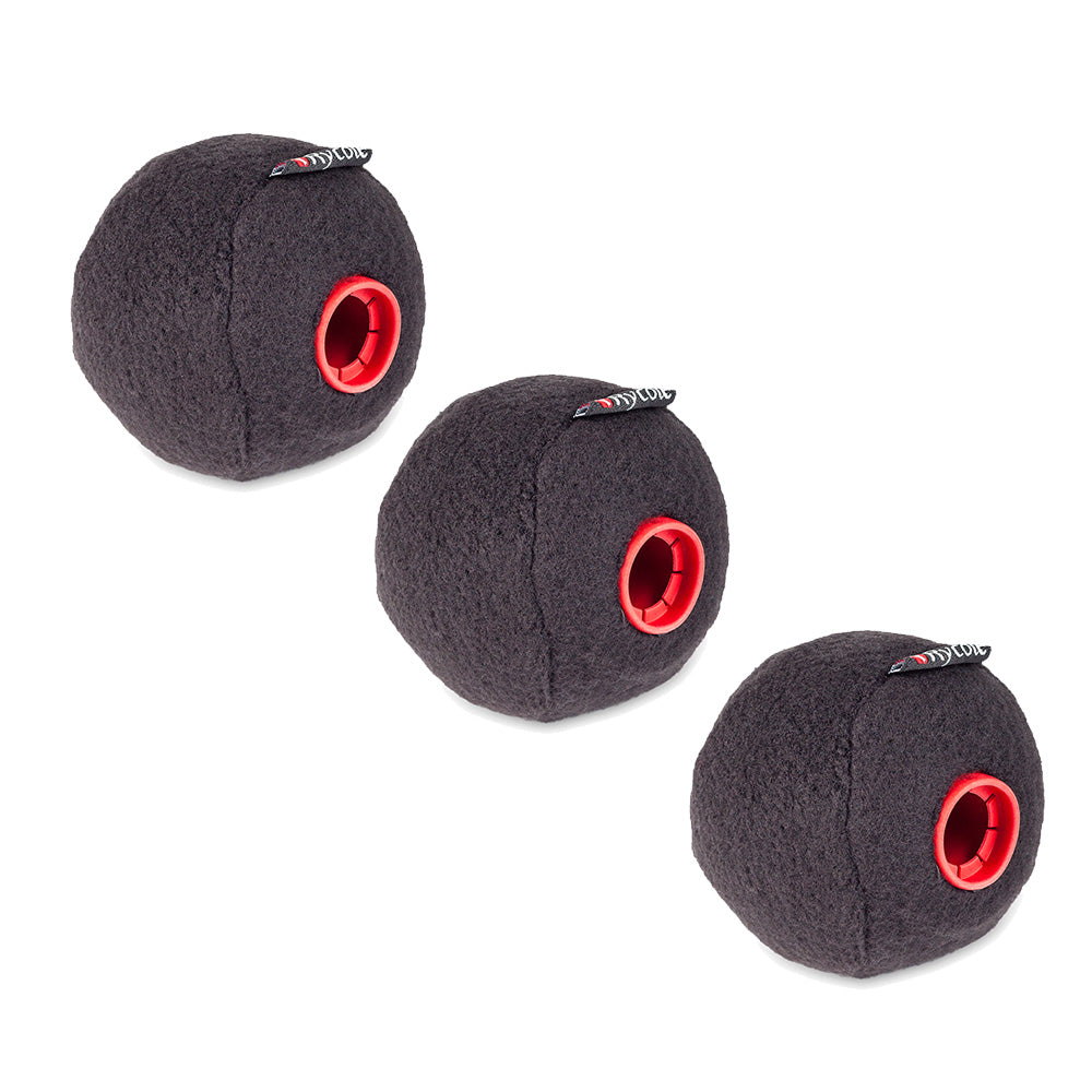 Rycote 74537 Baseball 19/20Mm Felt-Covered Boompole Microphone Windscreens (3 Pack)