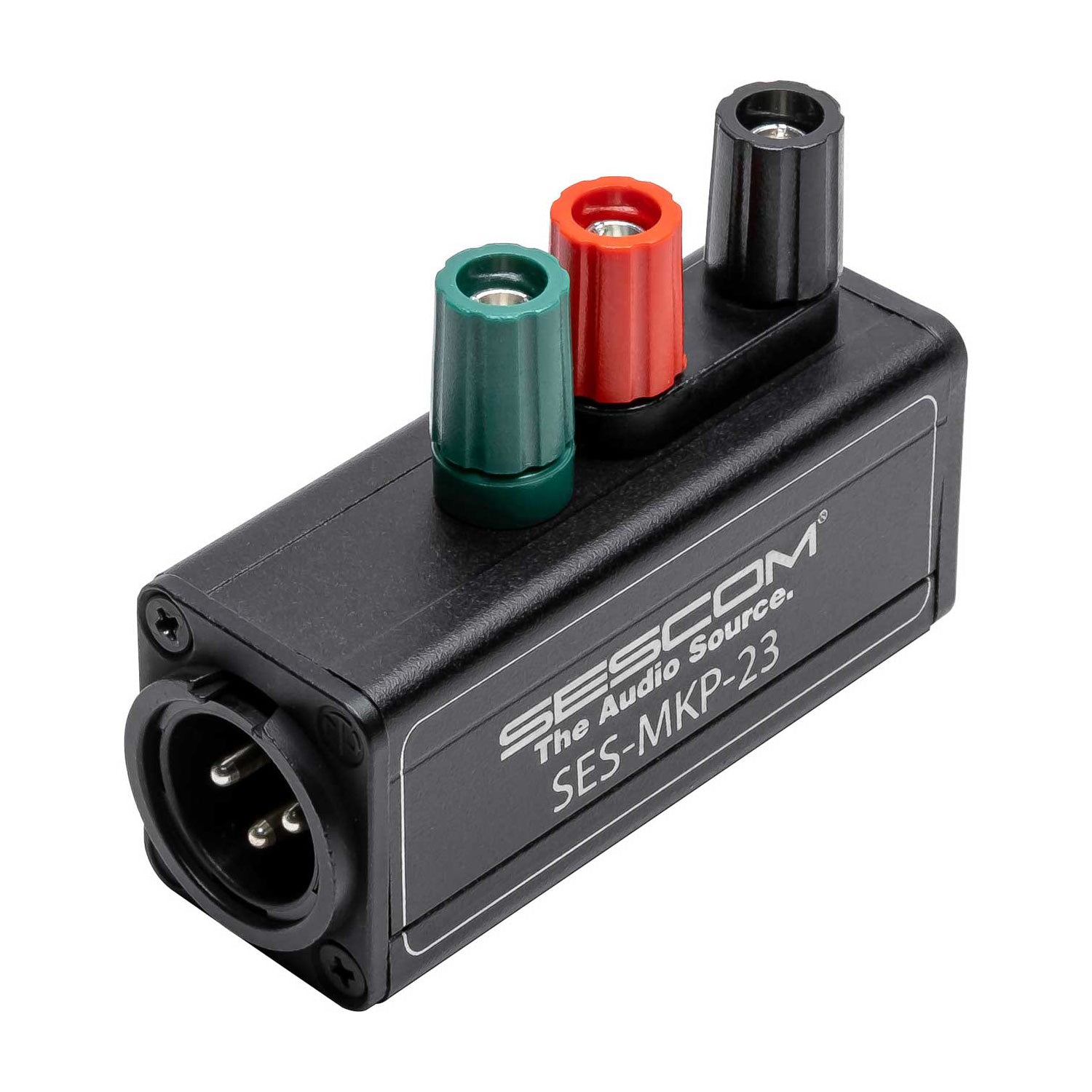 Sescom SES-MKP-23 Pro Male XLR to 3-Way Binding Post Adapter