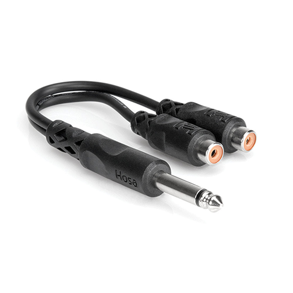 Hosa YPR-103 Y Cable, 1/4 inch TS to Dual RCAF