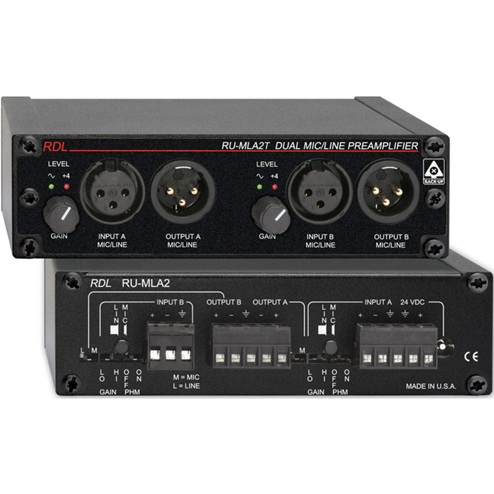 RDL RU-MLA2T Dual Mic / Line Preamplifier