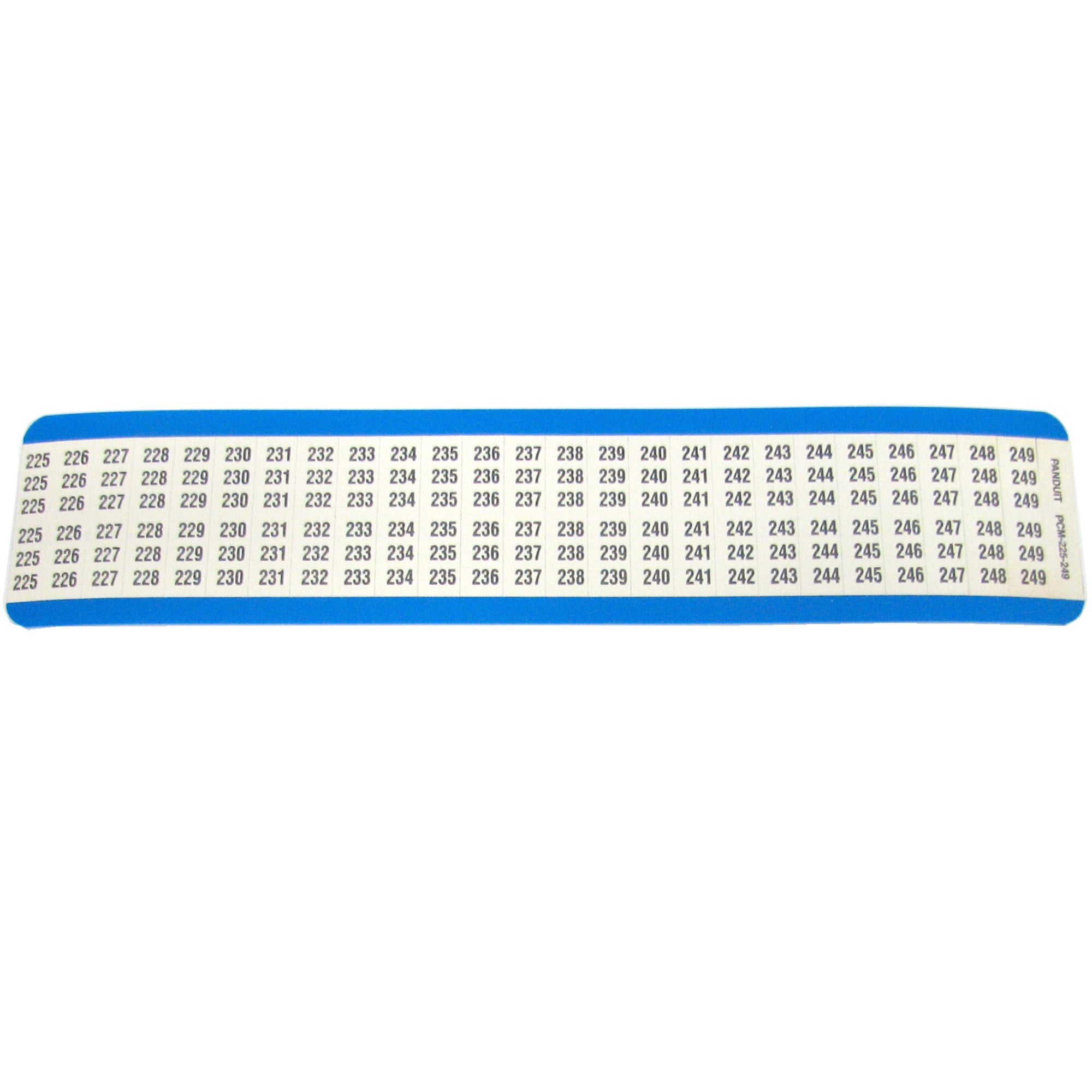 Panduit PCM-225-249 Consecutive Number Wire Marker Card Legend 225-249