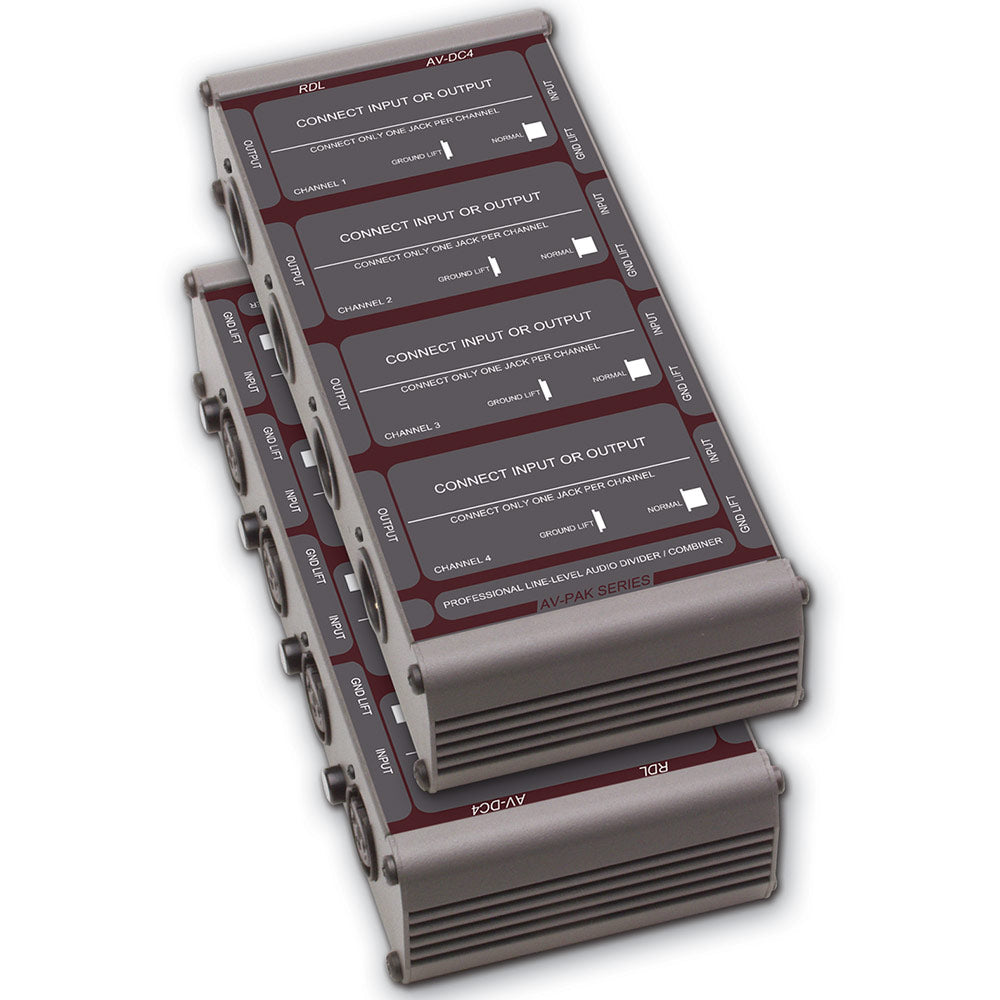 RDL AV-DC4 - Line-Level Audio Divider/Combiner