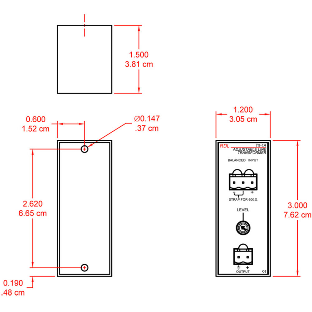 RDL TX-1A Balanced to Unbalanced Audio Isolation Transformer