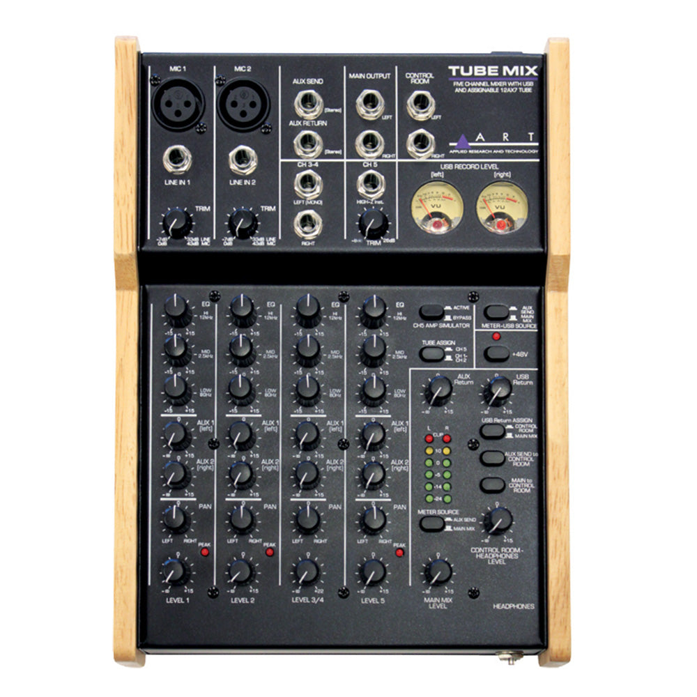 ART TubeMix - 5-Channel Mixer with USB Interface and Assignable Tube
