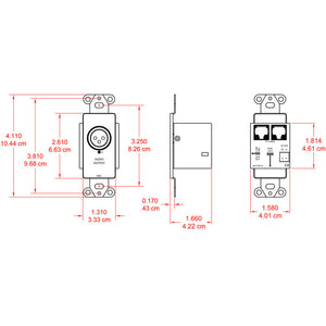 RDL DS-TPR1A Active Single-Pair Receiver - Twisted Pair Format-A - Stainless - XLR mic/line output