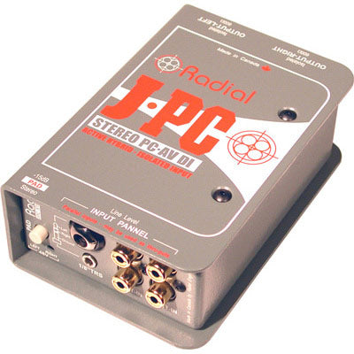 Radial Engineering JPC Stereo AV Direct Box with 1/4" 1/8" and RCA inputs to XLR outputs