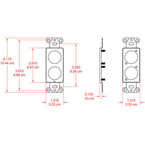 RDL DS-D2 Double plate for standard and specialty connectors (Stainless) - Custom Engraving Option