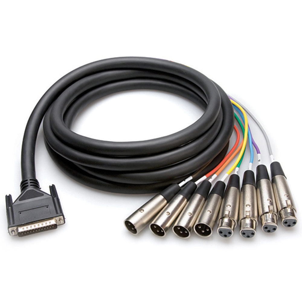 Hosa AES-803T AES/EBU Snake, DB25 to 4 x XLR3M and 4 x XLR3F, 9.8 feet