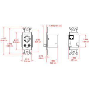 RDL DS-TPR3A Active 3-Pair Receiver, Format-A, Stainless, XLR/stereo RCA out - Custom Engrave Opt.