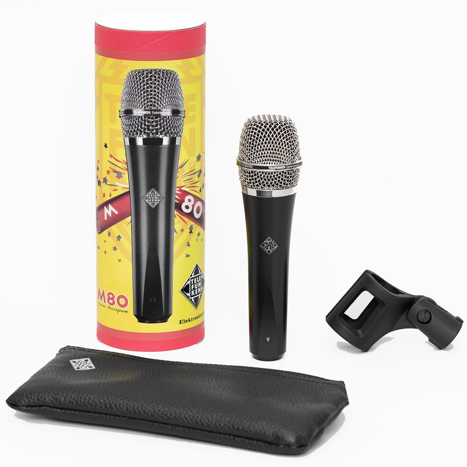 Telefunken M80 - Dynamic Handheld Vocal Microphone (Black Body / Chrome Grill)