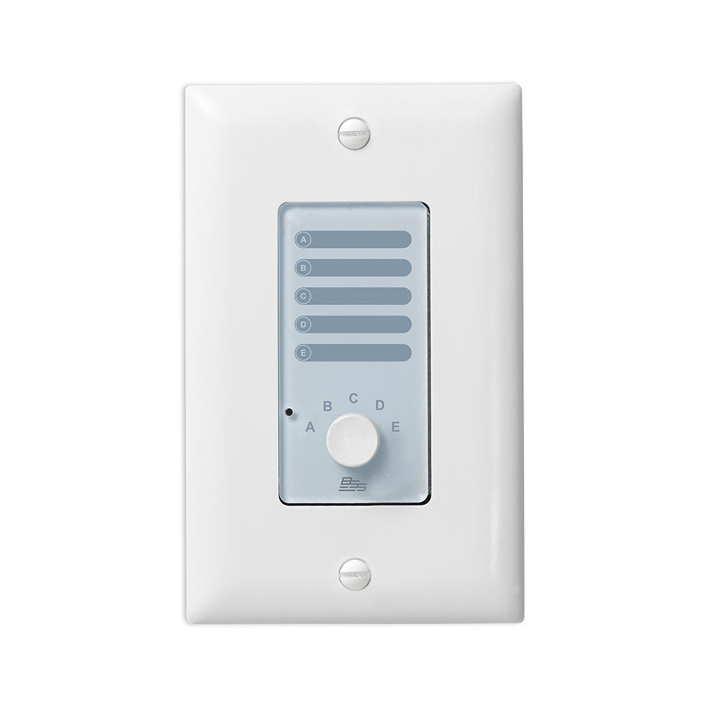 BSS AC-5S-WHT-US Analog Wall Plate Controller with 5 Sources (White)