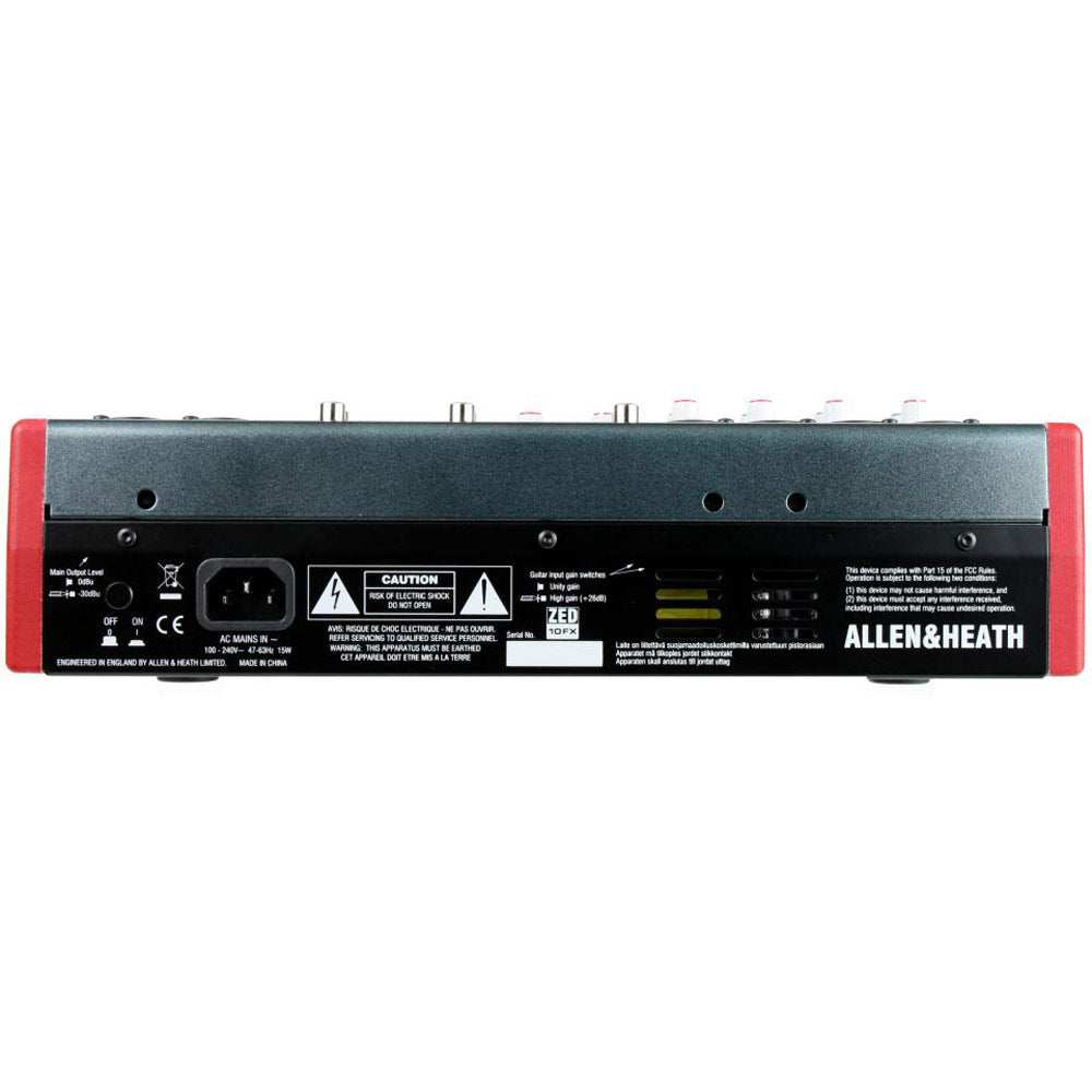 Allen and Heath ZED-10FX Compact Live/Recording Mixer (with USB and FX)