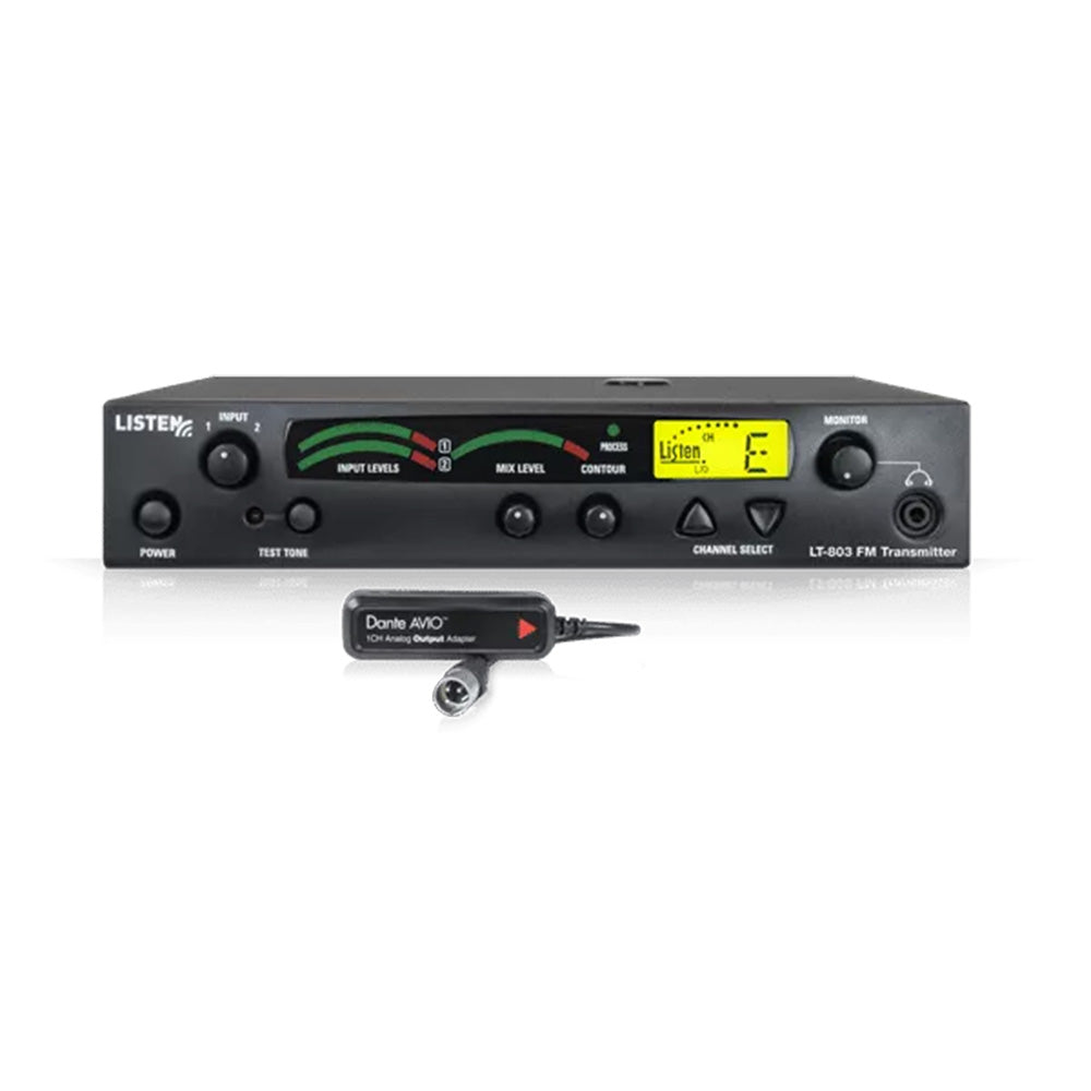 Listen Technologies LT-803-072-01-D - Stationary 3-Channel RF Transmitter (72 MHz with Dante)