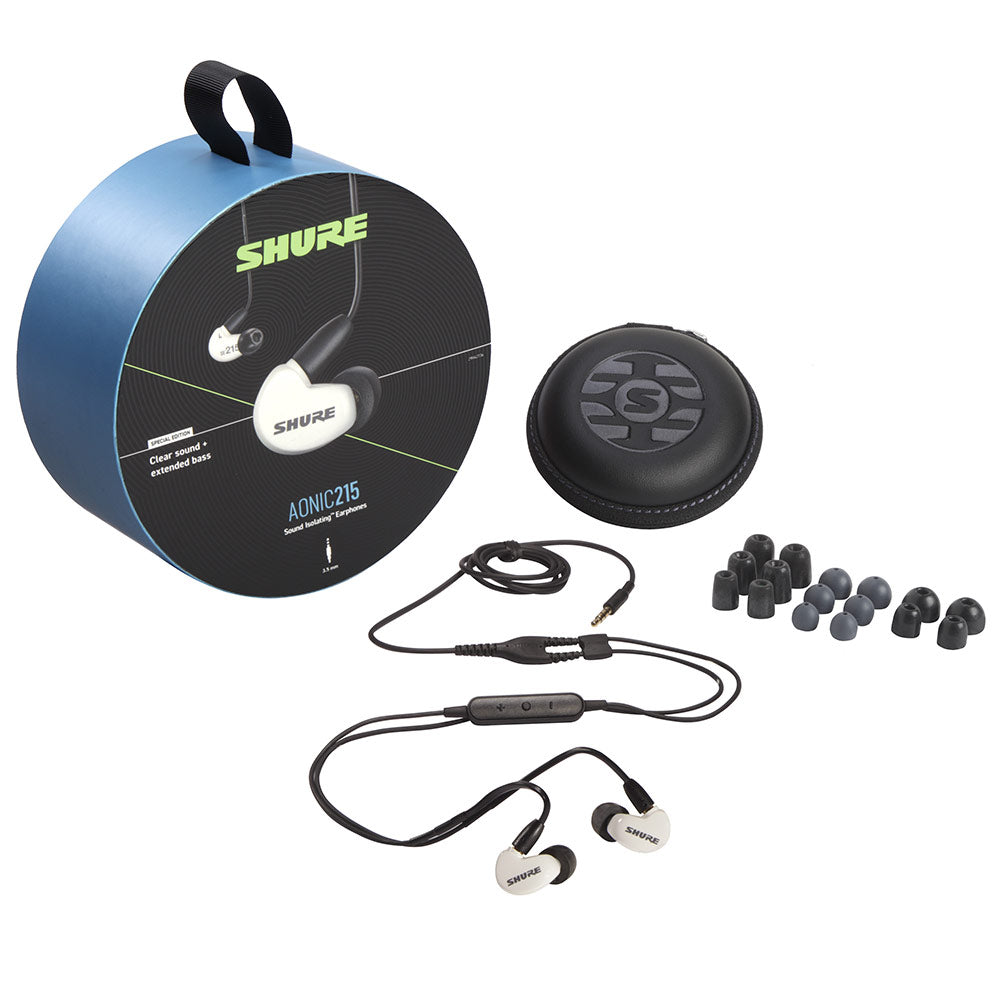 Shure SE215DY AIONIC 215 Sound Isolating Earphones with Universal Cable (White)