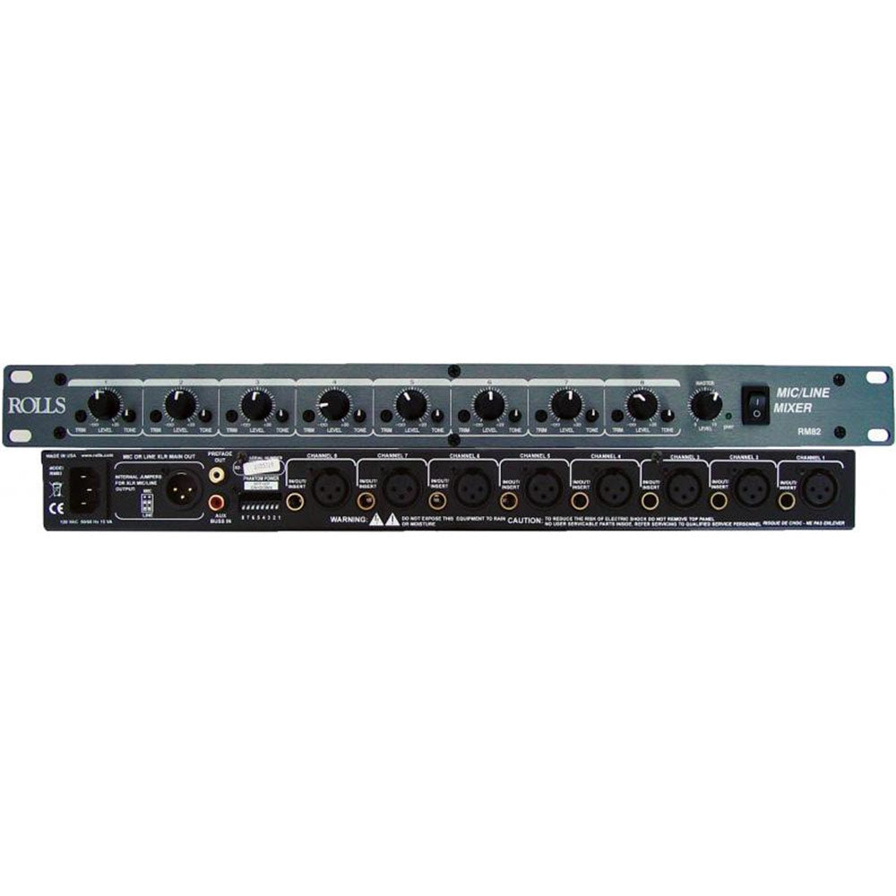 Rolls RM82 Eight-Channel Microphone / Line Mixer