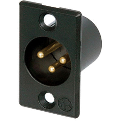 Neutrik NC3MP-B Receptacle P Series - 3 Pin Male - Solder Cups - Black/Gold