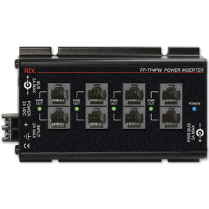 RDL FP-TP4PW Power Inserter - Twisted Pair - four sets of outputs - signal loop-through