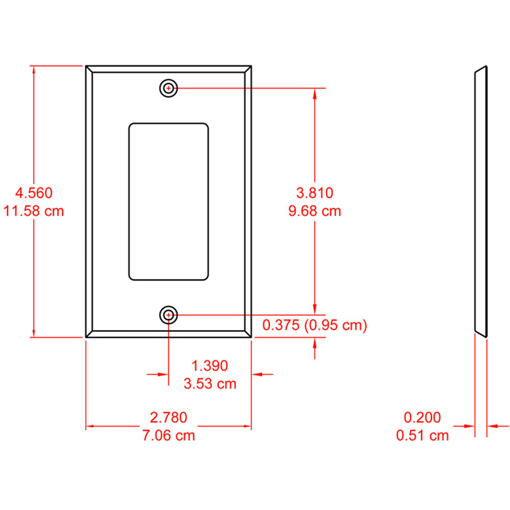 RDL CP-1S Single Cover Plate - stainless steel