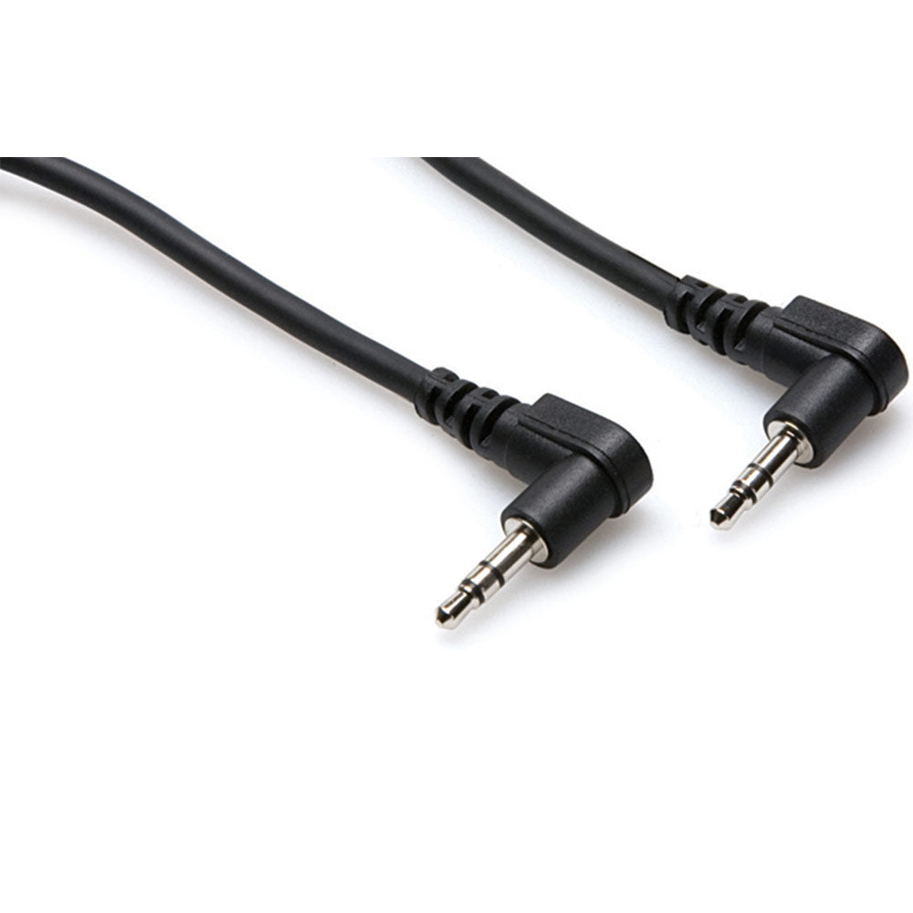 Hosa CMM-103RR Right-Angle 3.5mm TRS to Right-Angle 3.5mm TRS Stereo Interconnect Cable, 3 feet