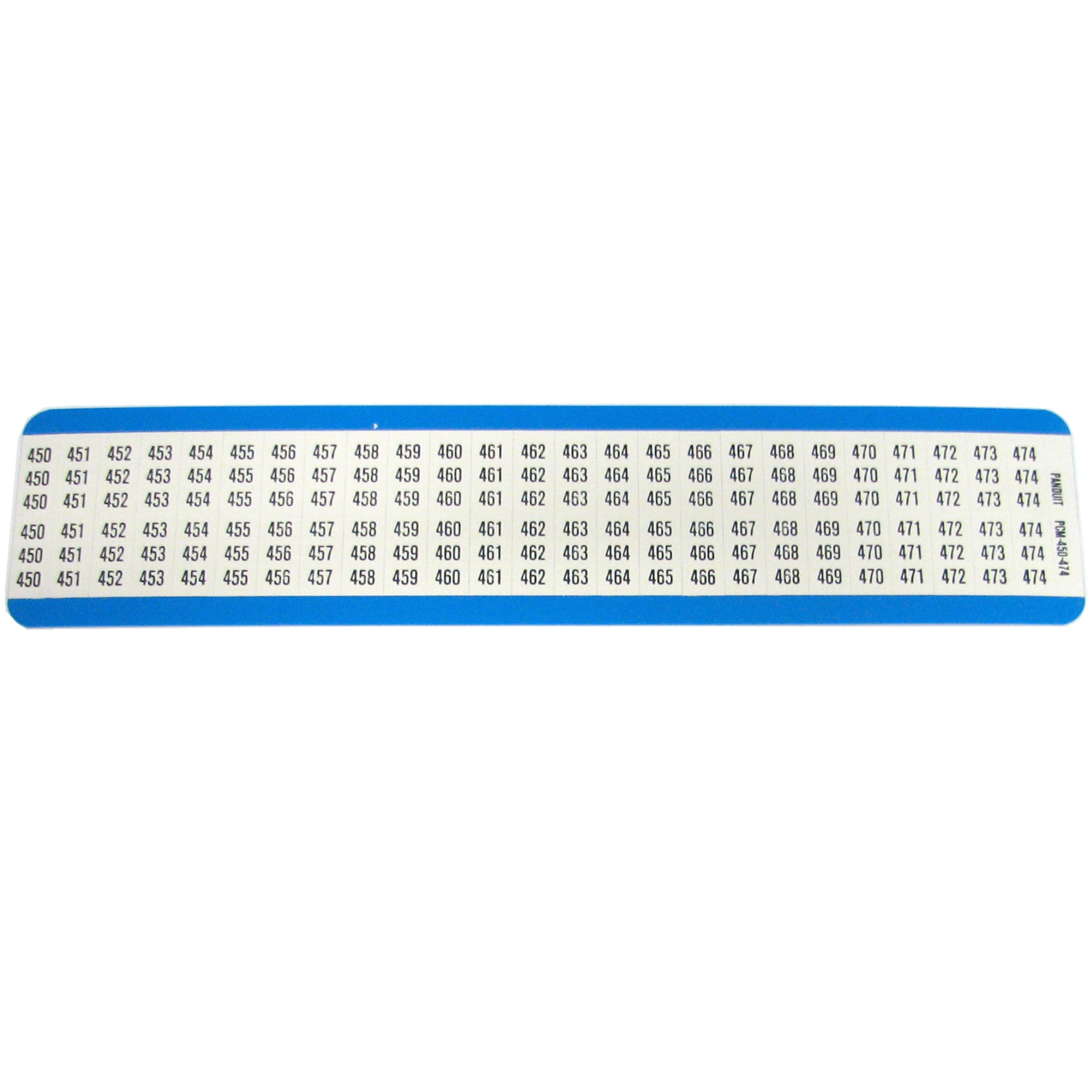 Panduit PCM-450-474 Consecutive Number Wire Marker Card Legend 450-474
