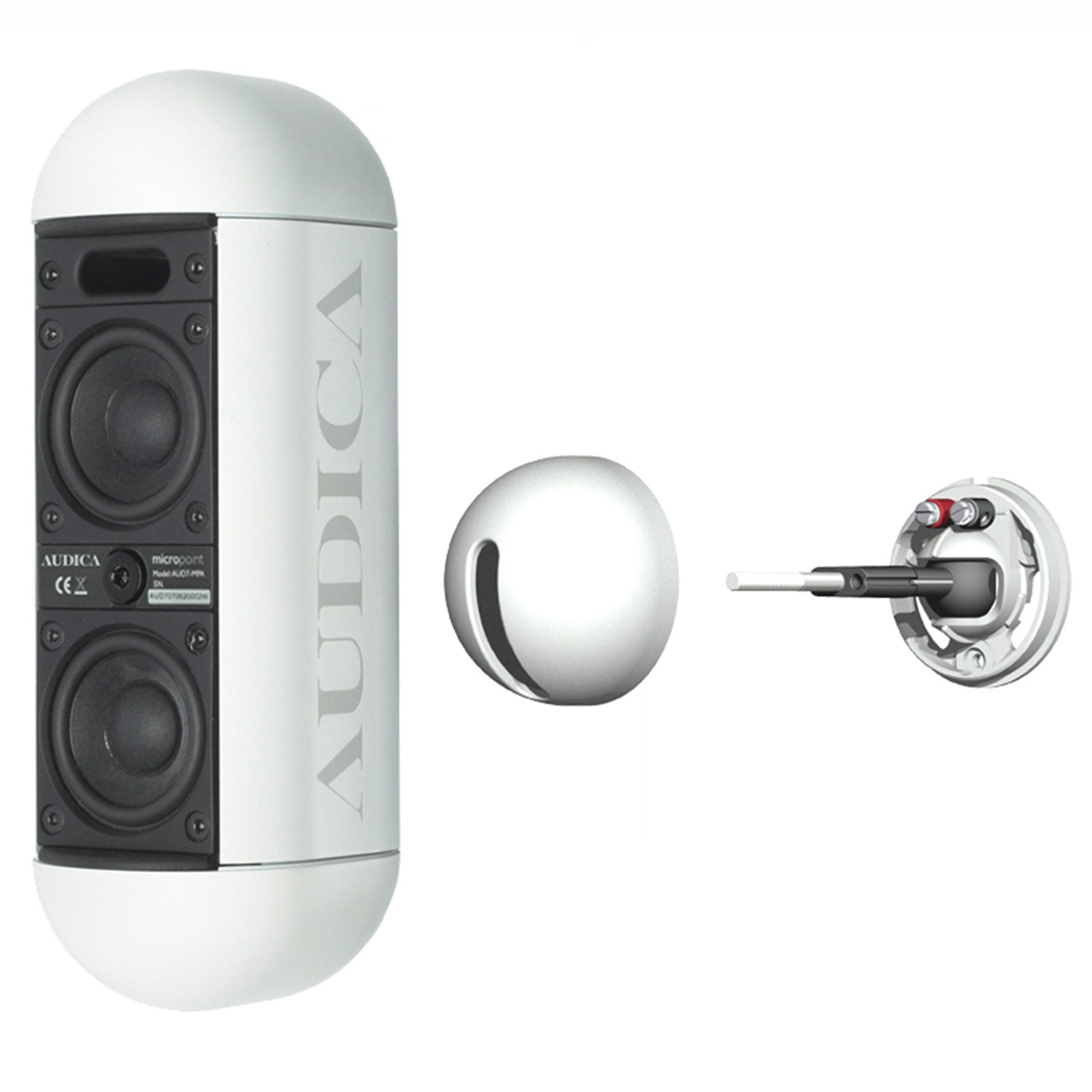 Audica AP1005 MICROpoint Wall Mount Speaker - White (Single)