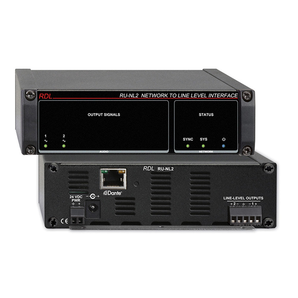 RDL RU-NL2 Dante Network to Line Level Interface