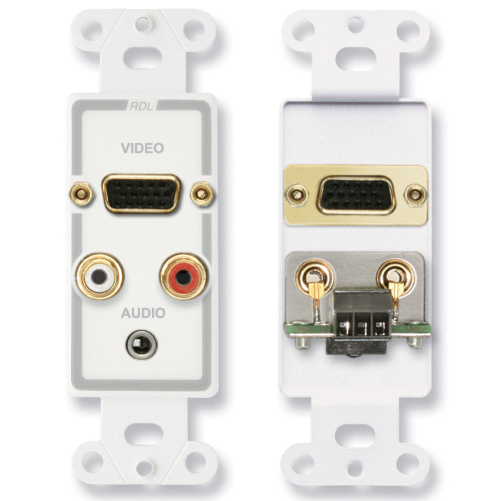 RDL D-AVM4 Audio/Video Decora Jack Panel - DB15, RCA, Mini