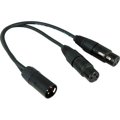 Whirlwind YX2F W13M Male XLR to 2 W13F Female XLR Y Adapter Cable - 1.5'