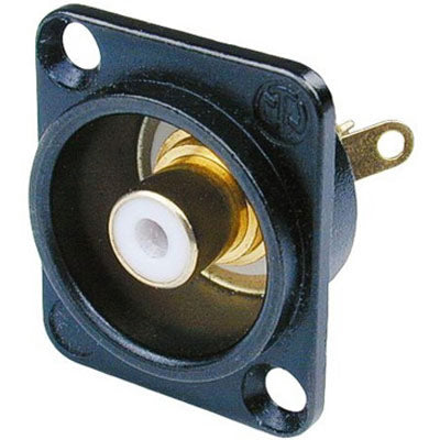 Neutrik NF2D-B-9 Panel Mount Recessed RCA Jack D Series Panel Mount Receptacle - White / Black